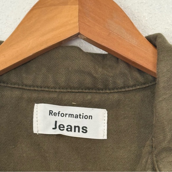 REFORMATION Kenny Army Green Boiler Jumpsuit Size: 4 - Picture 7 of 11